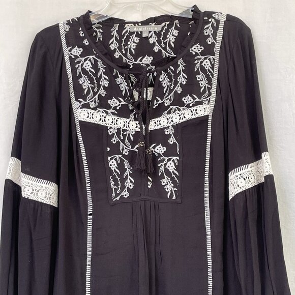 Daniel Rainn Blouse Womens 1X Top Purple Black Boho Whimsigoth Floral Western - Picture 2 of 10